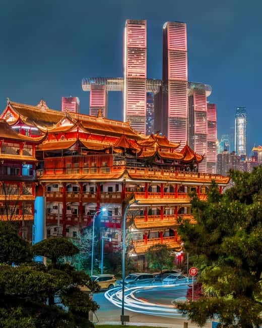 Chongqing: Magic Night View and Secret Viewing Spots Tour - Chongqing Grand Theatre: your first skyline framing