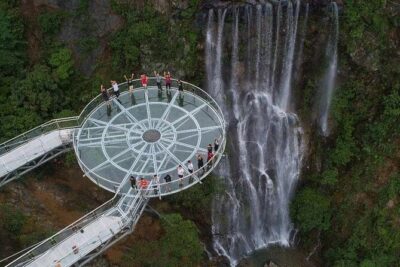 Gulong Gorge Skywalk Glass Bridge and Waterfall View Private Tour - Gulong Gorge walking: what to expect on the bridge day
