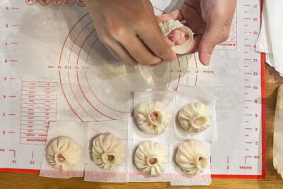 Organic Combo Dumplings & Xiao Long Bao Class with Market Walk) - The market walk: buying organic pork like a local